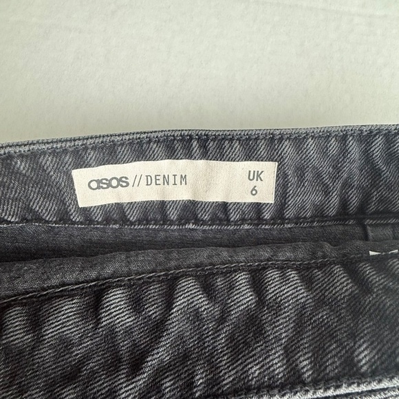 ASOS Black Denim Wrap Around Mini Skirt - Picture 4 of 8